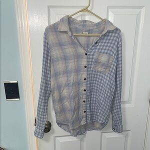 Altar'd State Light Blue Plaid Shirt